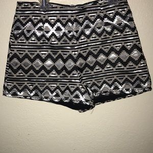 Black and Metallic shorts